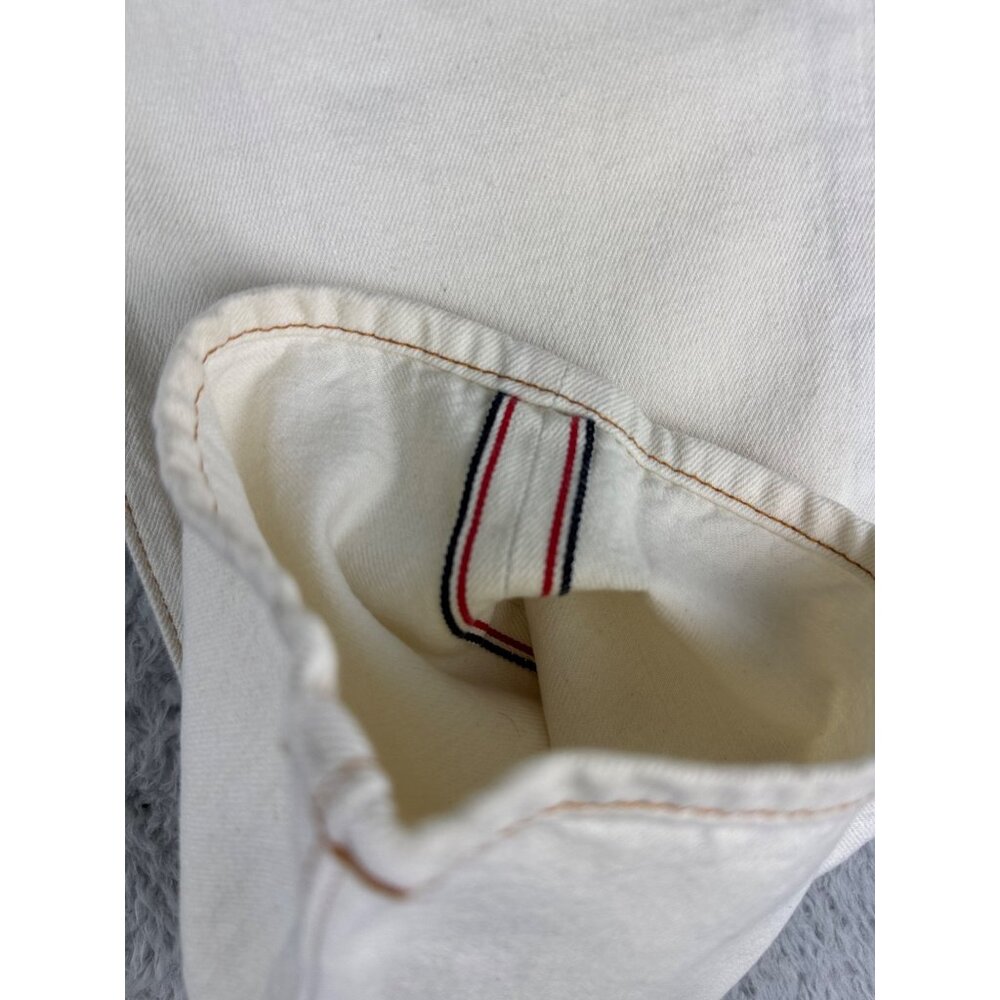 True Religion Mens 32 Blake White Button Straight Leg Sample Y2K Jeans USA Made - Picture 10 of 14